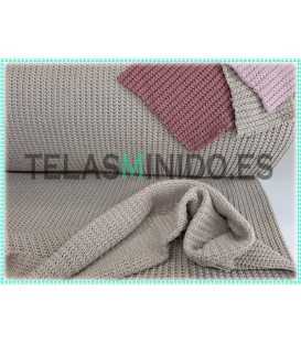 Punto jersey tricot taupe claro
